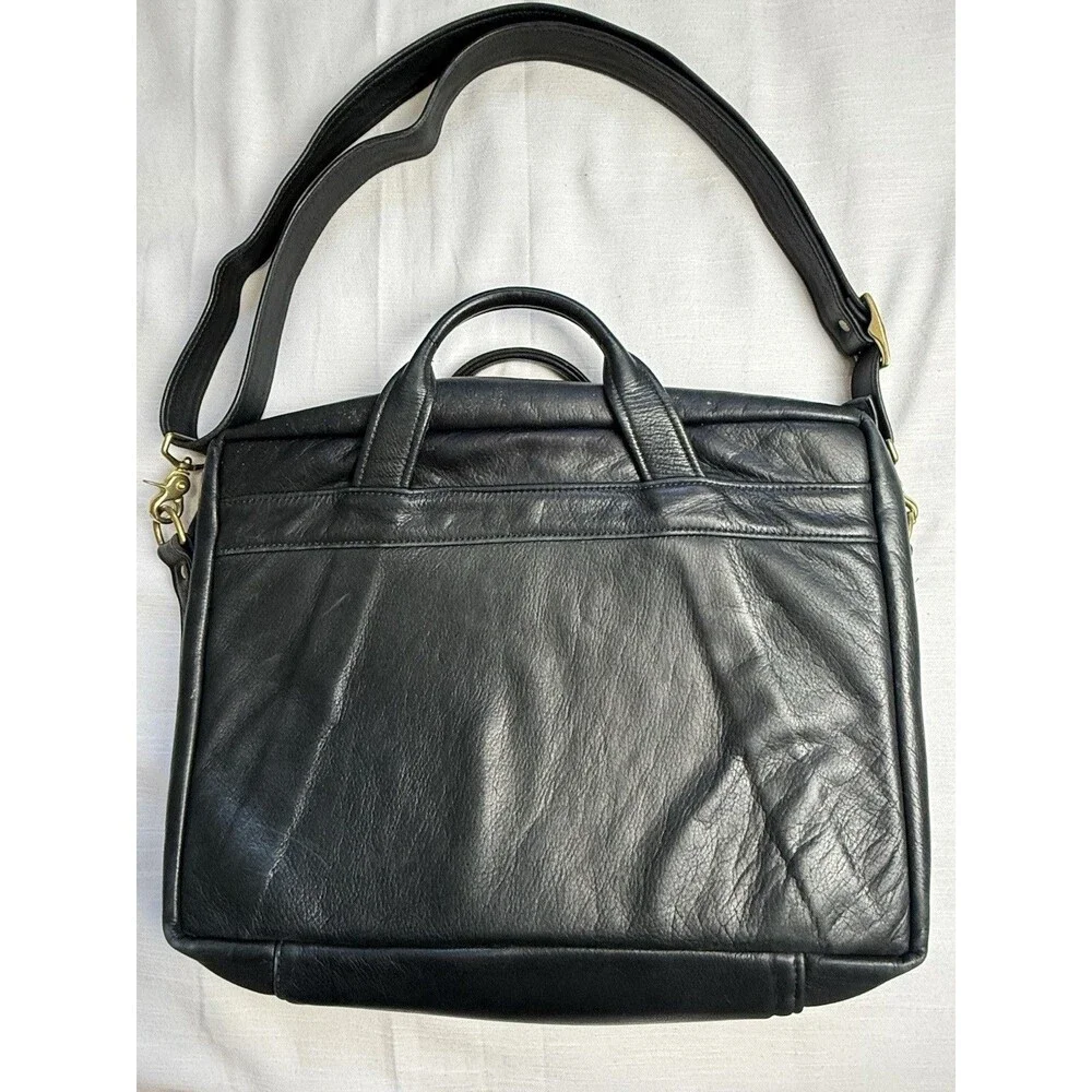 Vintage MacClay Leather Design Embossed Leather Two Tone Lg Briefcase Laptop Bag